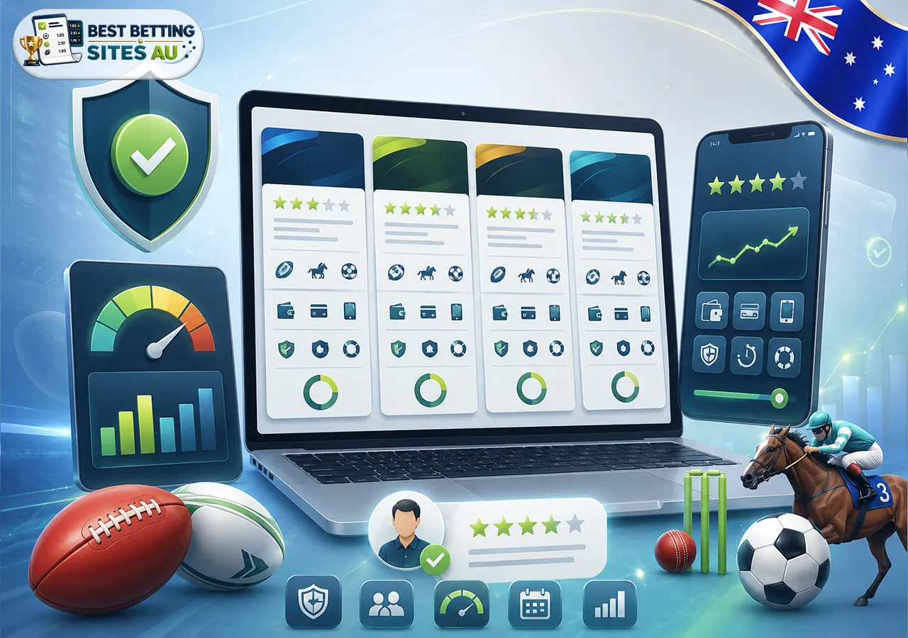 Latest betting site updates in Australia with calendar, refresh icon, sportsbook analytics, promo panel, and sports tools.